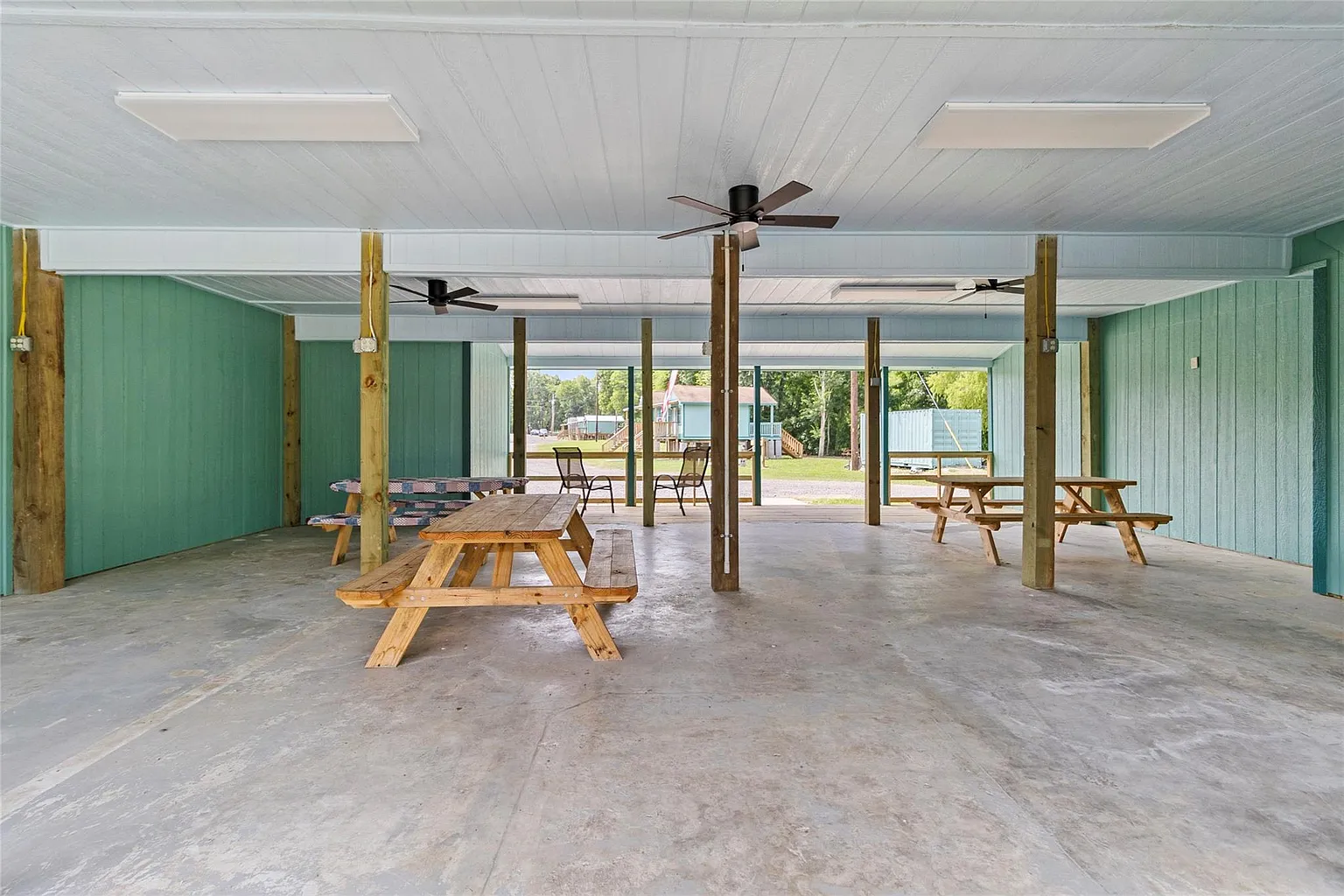 Our covered pavilion, a shady spot for picnics and get-togethers